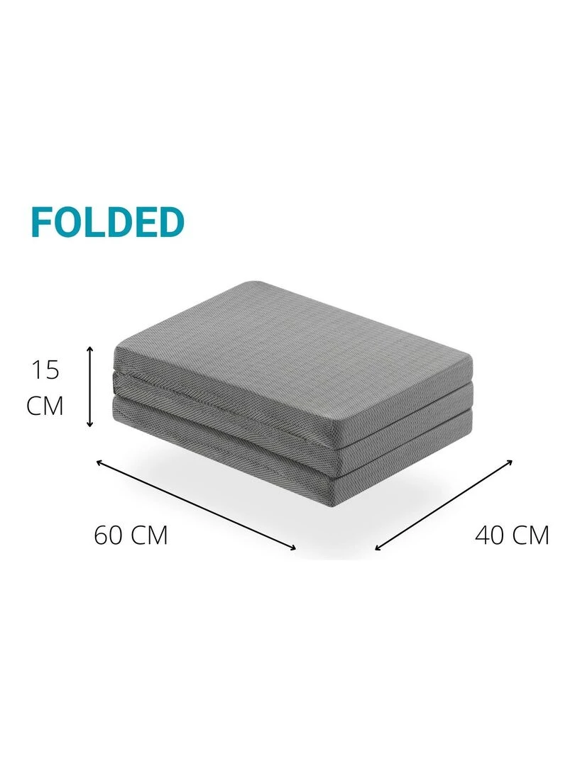 Matelas de voyage pliable 3 pièces pour lit de bébé 120x60 cm matelas en mousse épaisseur 5 cm Gris