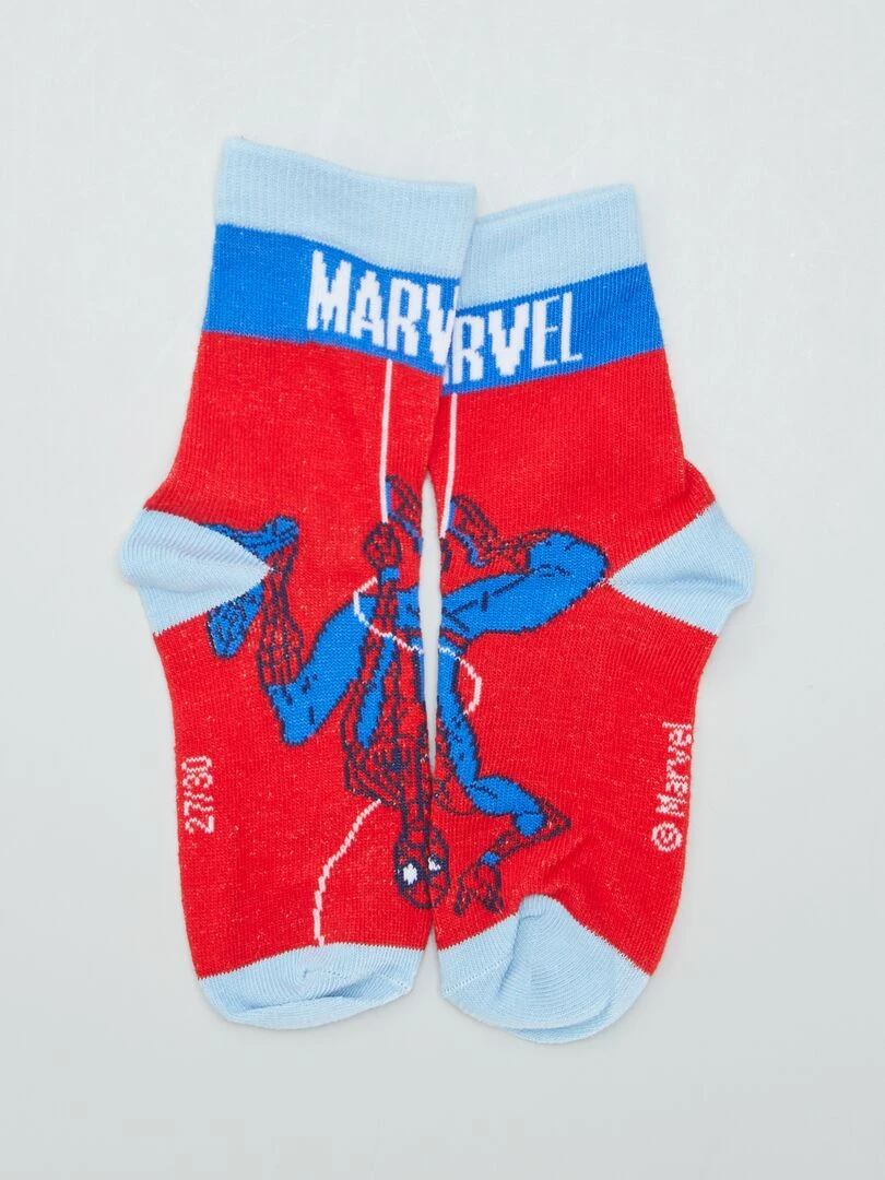 Lot de chaussettes 'Spider man'   3 paires   Bleui/rouge