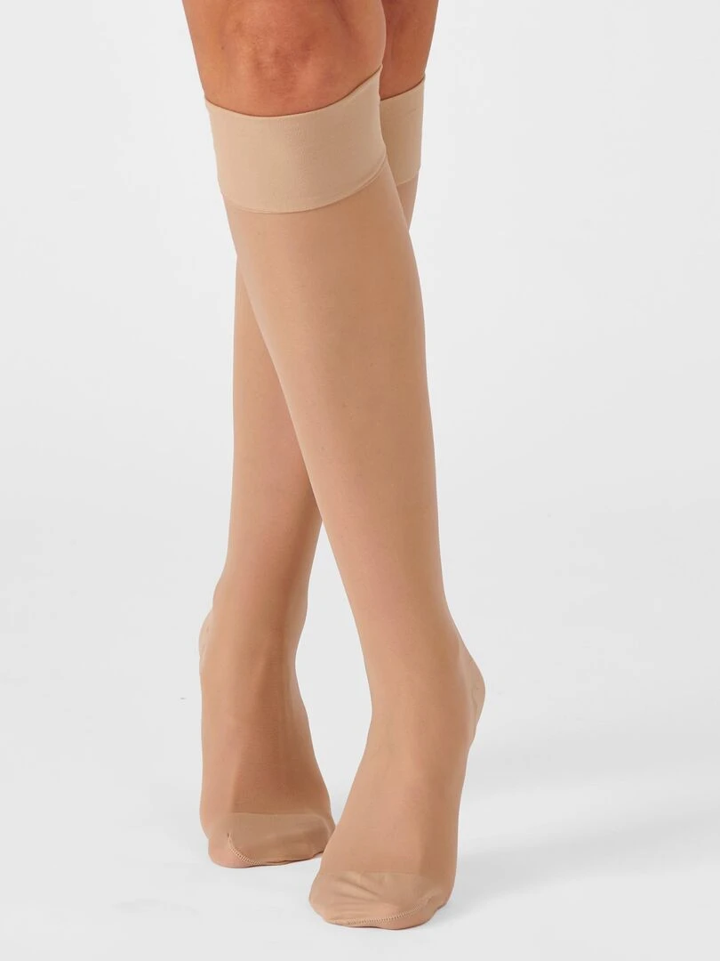 Mi bas compression dégressive légère Sigvaris 70D Damart Beige