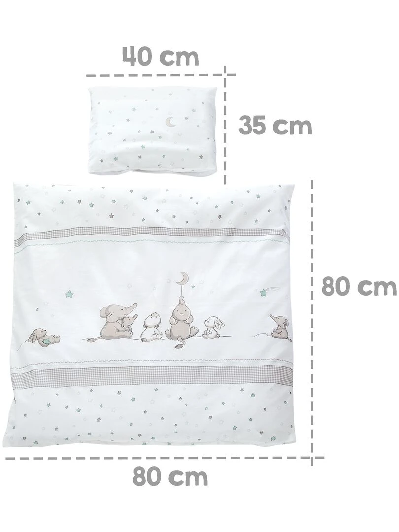 ROBA Berceau Stars 40x90 cm + Équipement Complet    Bois Laqué Gris   Gris