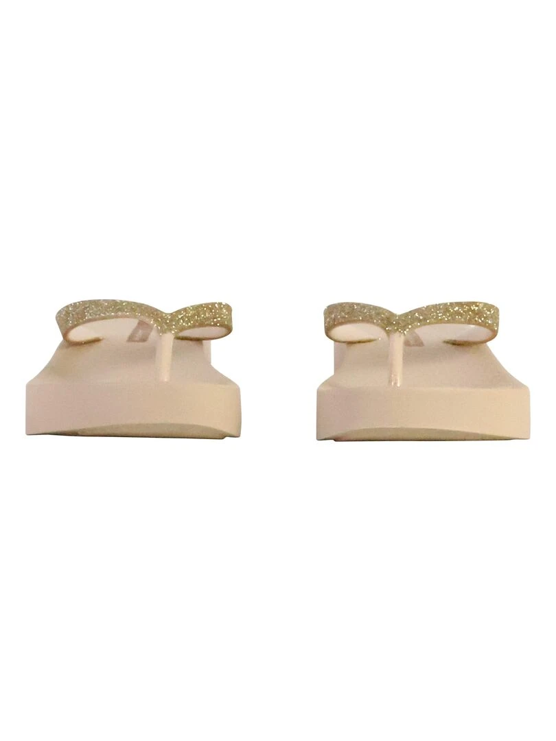 Tong Compensées à Enfiler Ipanema Mesh Chic Plat   Beige