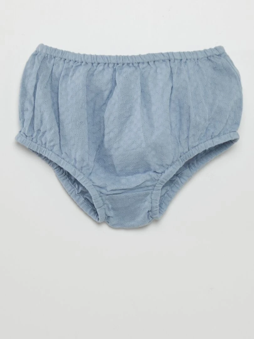 Robe évasée avec volants + culotte assortie   Bleu