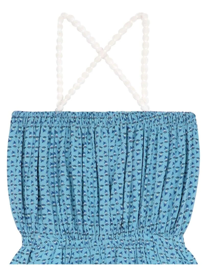 Combishort fleuri Effet soie ATHENA 'LA FAUTE A VOLTAIRE' Bleu Vert