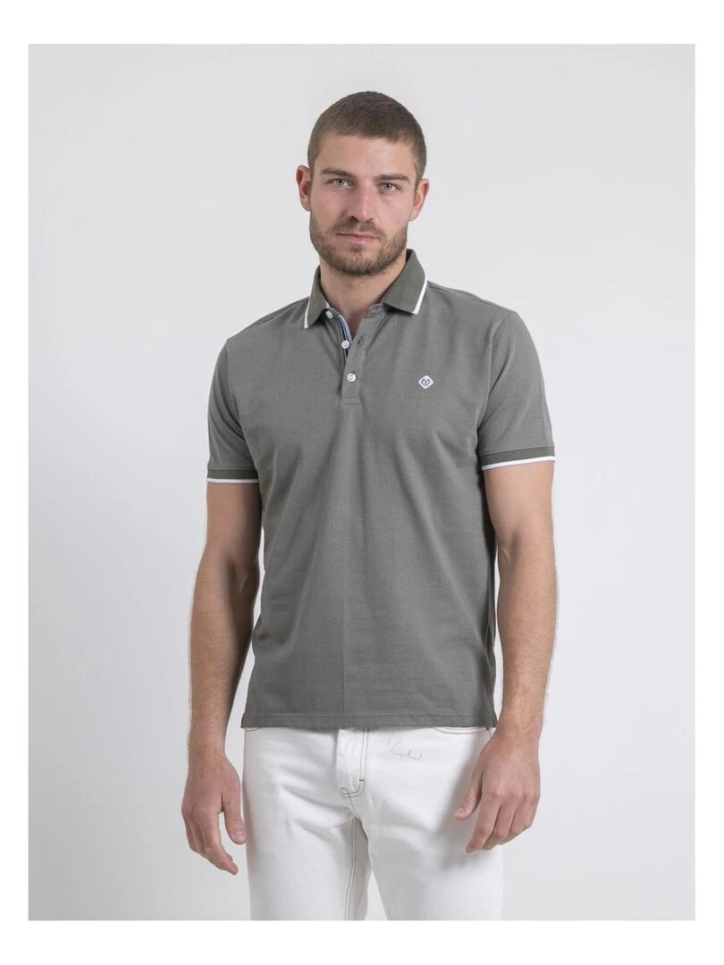 Polo manches courtes pur coton POULENI Kaki