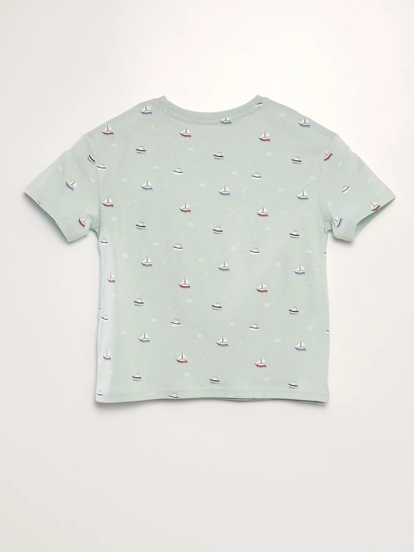 T shirt loose imprimé   Vert d'eau