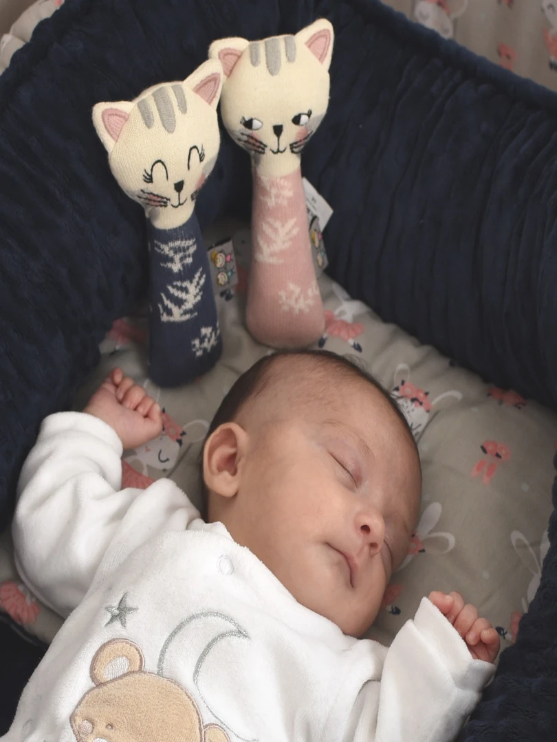 Hochet Tricoté En Coton Bio  Chaton   N/A