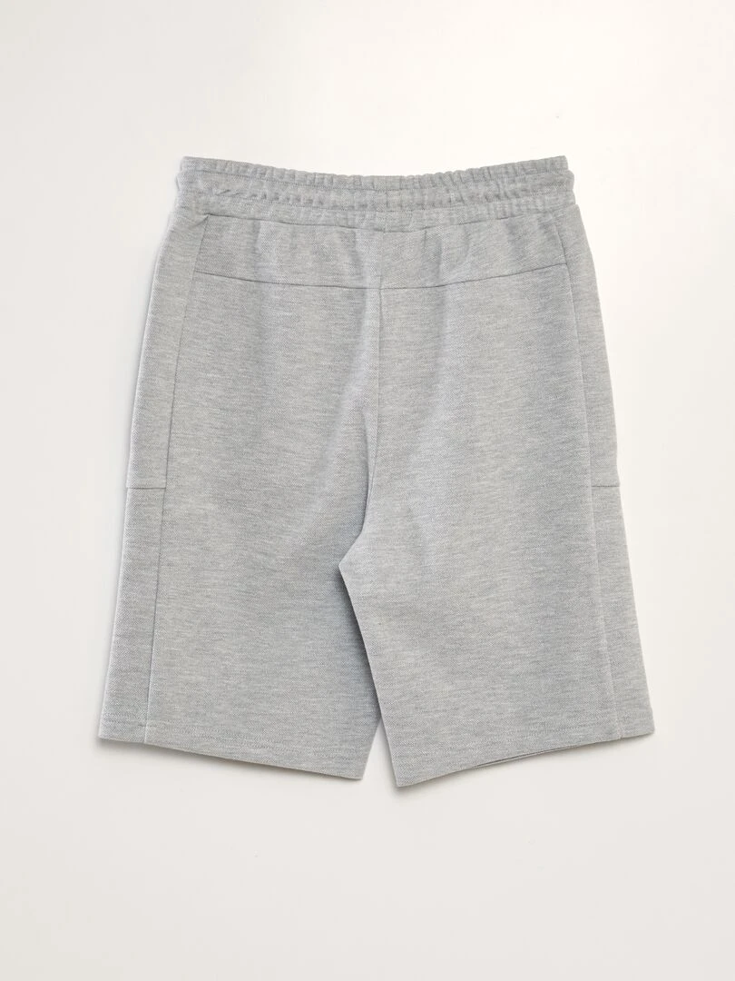 Short de jogging en piqué de coton Gris