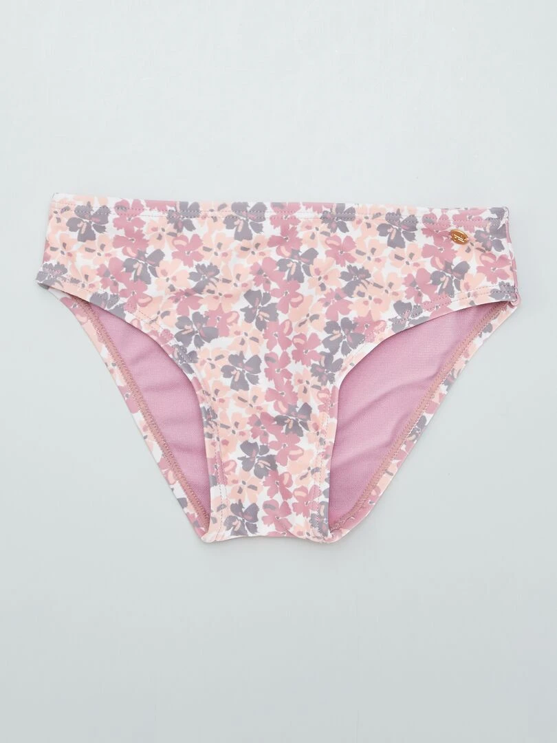 Maillot de bain fleuri 2 pièces Marron