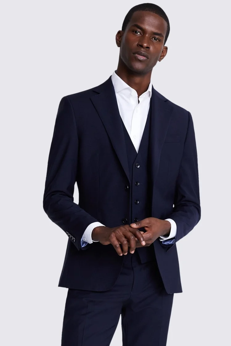Slim Fit Navy Black Check Jacket   Buy Online at Moss