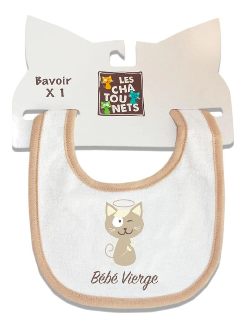 Bavoir Vierge LES CHATOUNETS Blanc