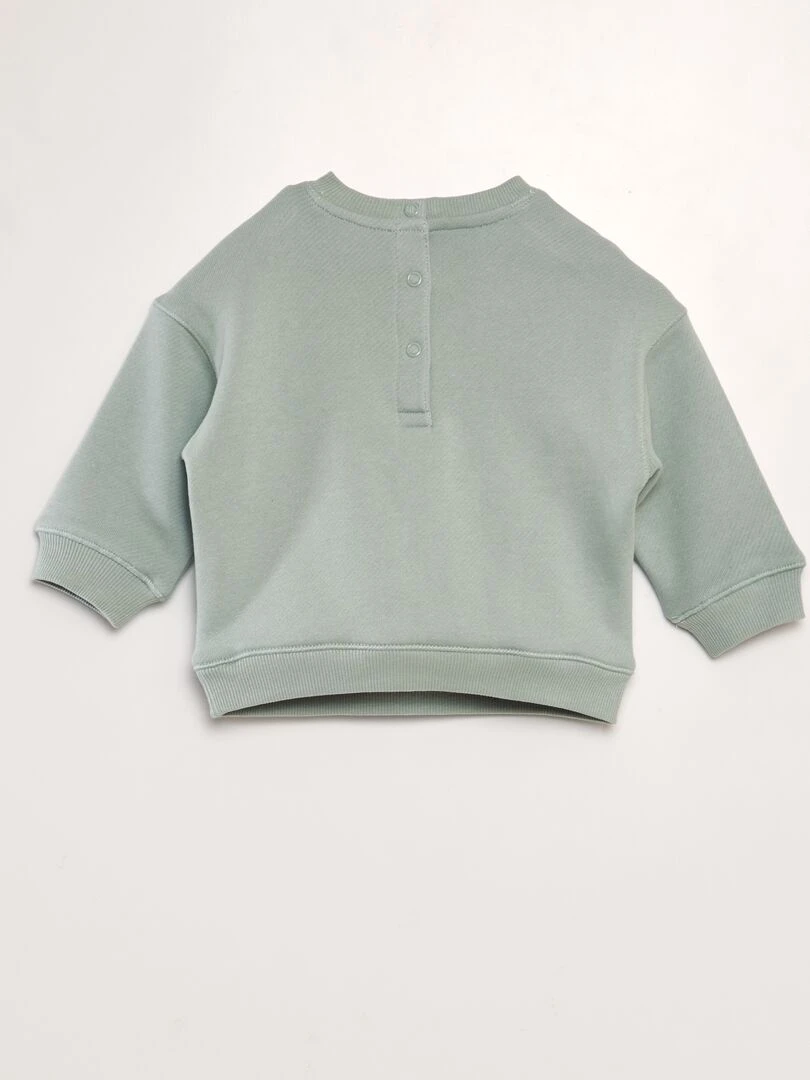 Sweat en french terry à message   Vert