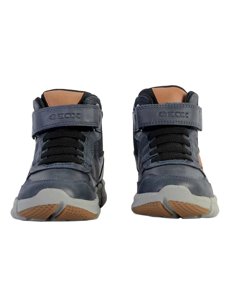 Basket Cuir Enfant Geox J Flexyper   Bleu