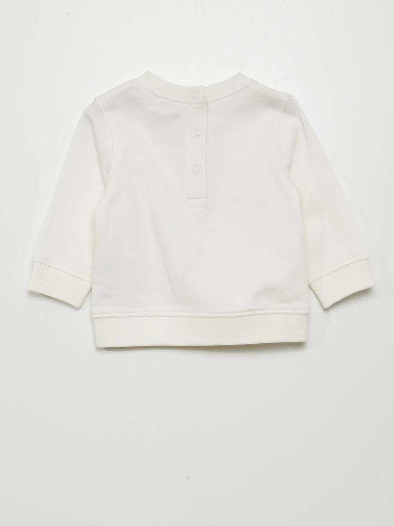 Sweat en molleton fin   Blanc