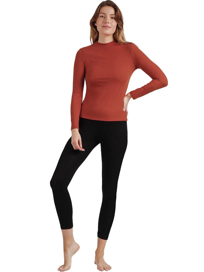 Top manches longues col montant Perkins   Orange