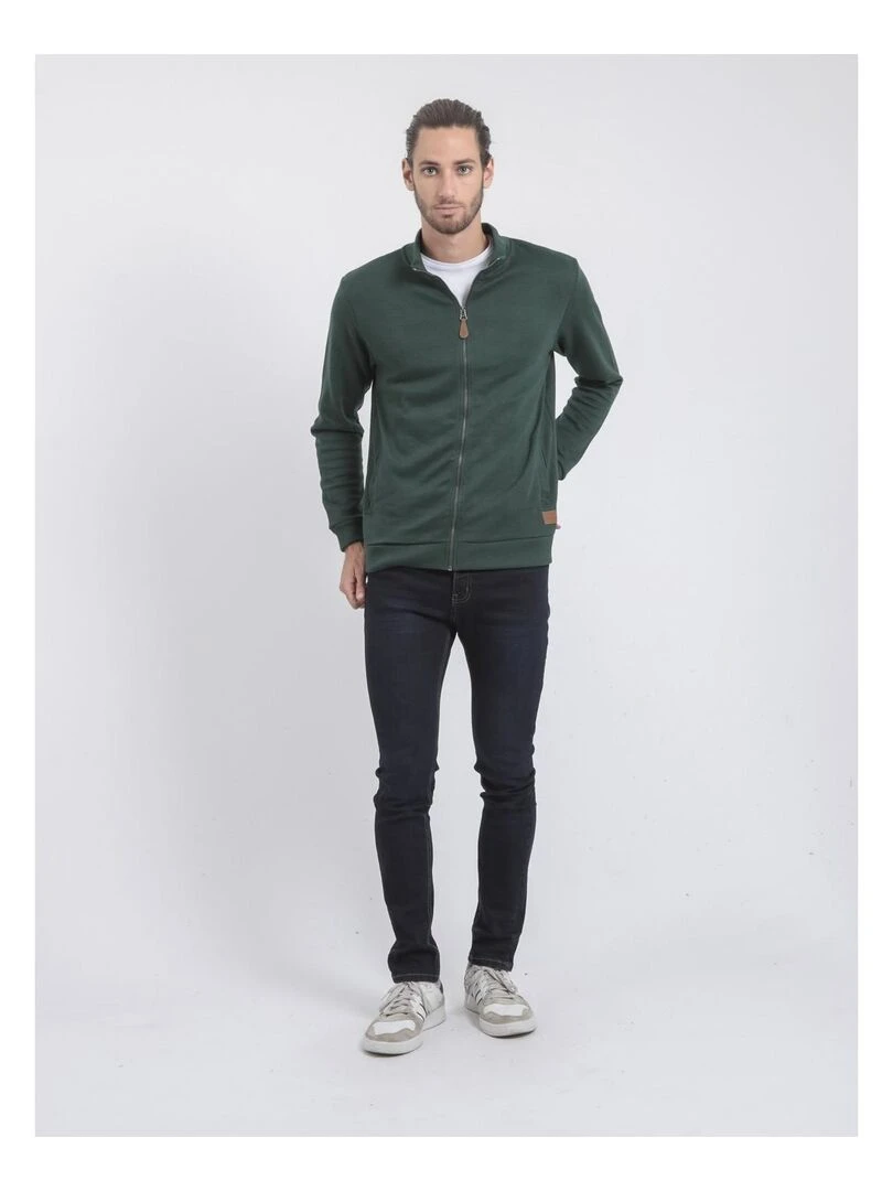 Gilet zippé col montant WITS   Vert foncé