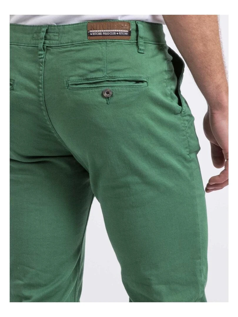 Pantalon chino slim CODY   Vert
