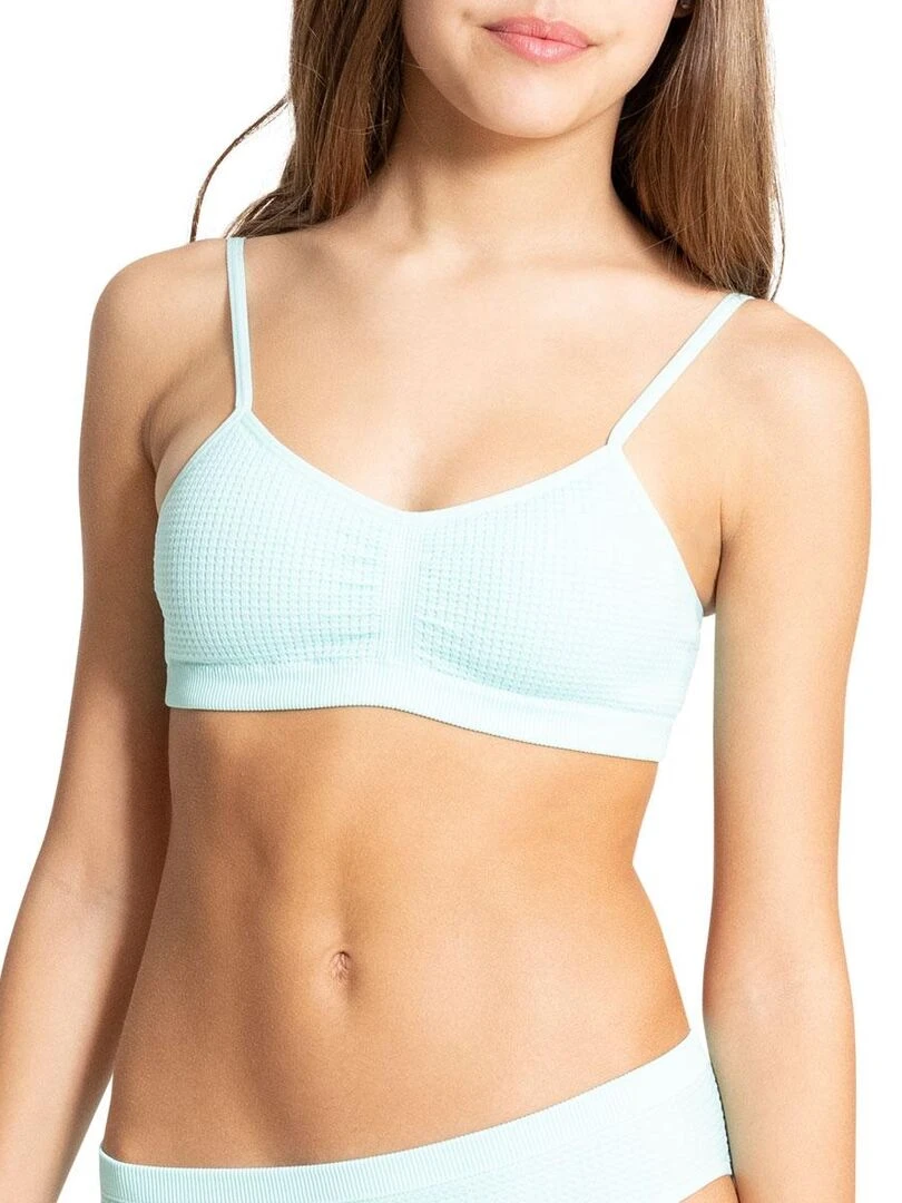 Brassière à coques amovibles fille Sans Couture Fashion Fille Bleu turquoise