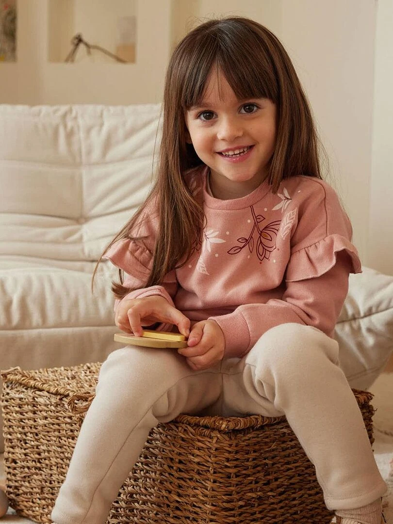 Sweat shirt enfant en molleton Deepali   Rose