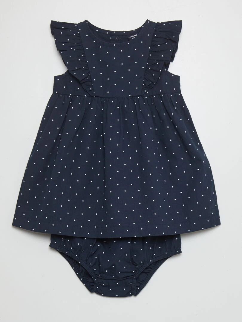 Ensemble robe + bloomer Bleu