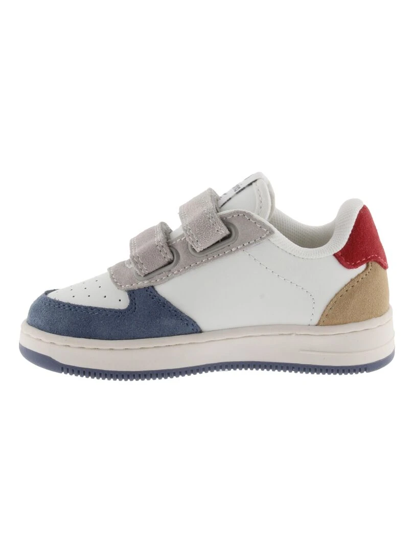 Basket Cuir Enfant Victoria   Bleu