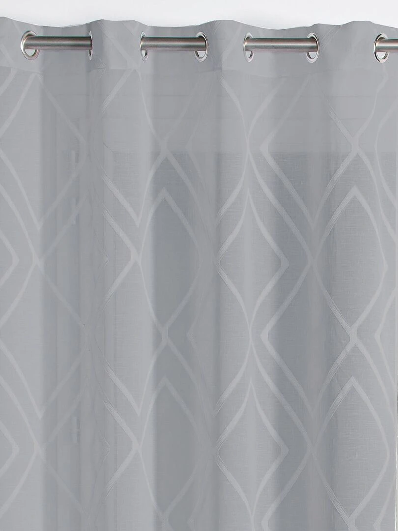 Voilage à jacquard géométrique Bello Gris clair