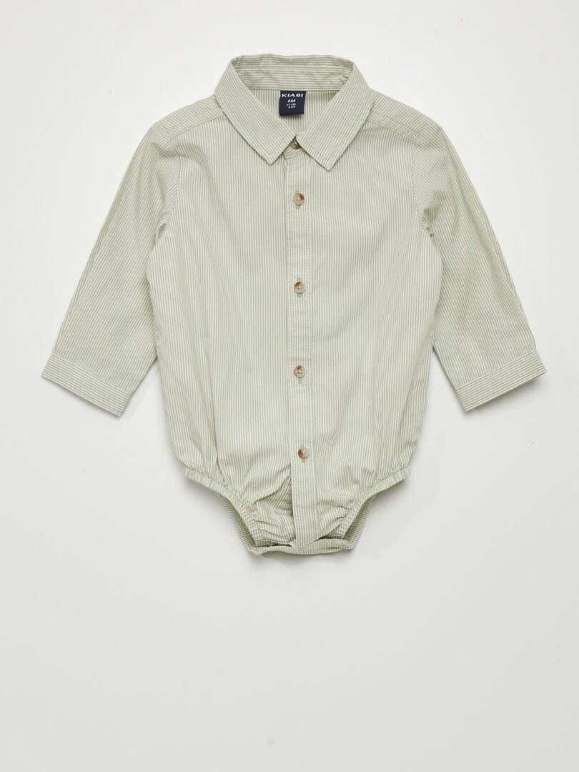 Body chemise à 'rayures' VERT