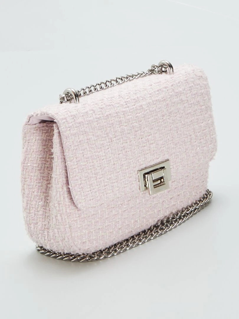 Sac en tweed avec fils brillants Rose