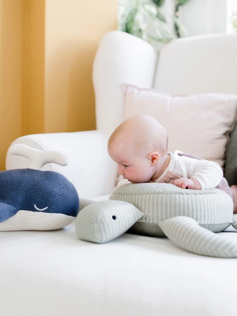 Peluche baleine crochet en coton   Bleu roi