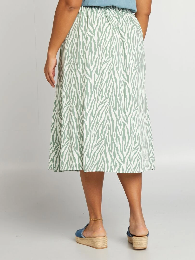 Jupe midi à motif   Vert