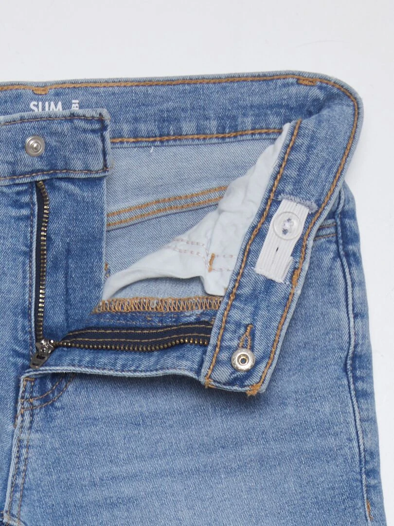 Jean slim taille ajustable   Bleu clair