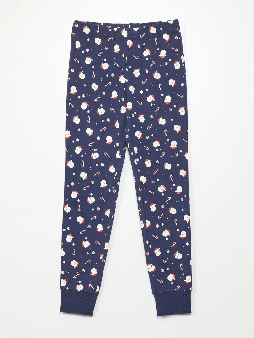 Ensemble pyjama avec père Noël   3 pièces   Marine