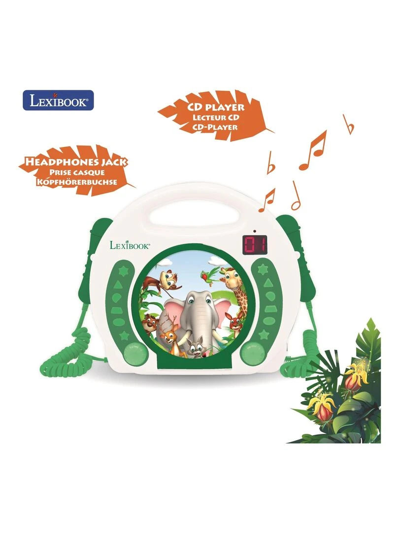 Lecteur Cd Portable Avec 2 Microphones Animaux N/A