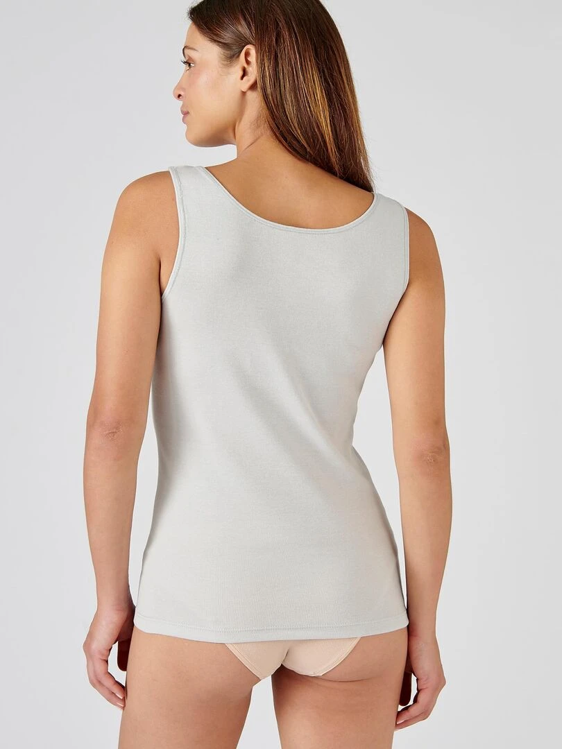 Débardeur Essential pur coton peigné   Damart   Gris clair