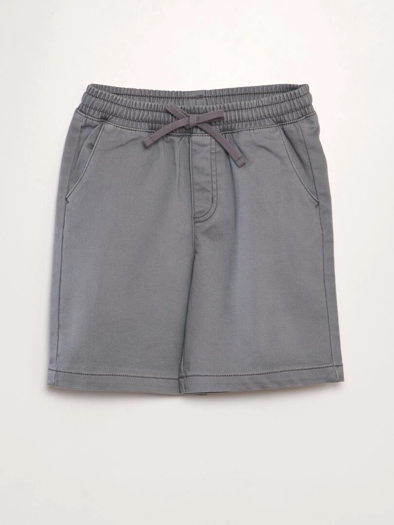 Bermuda à taille élastiquée Gris foncé
