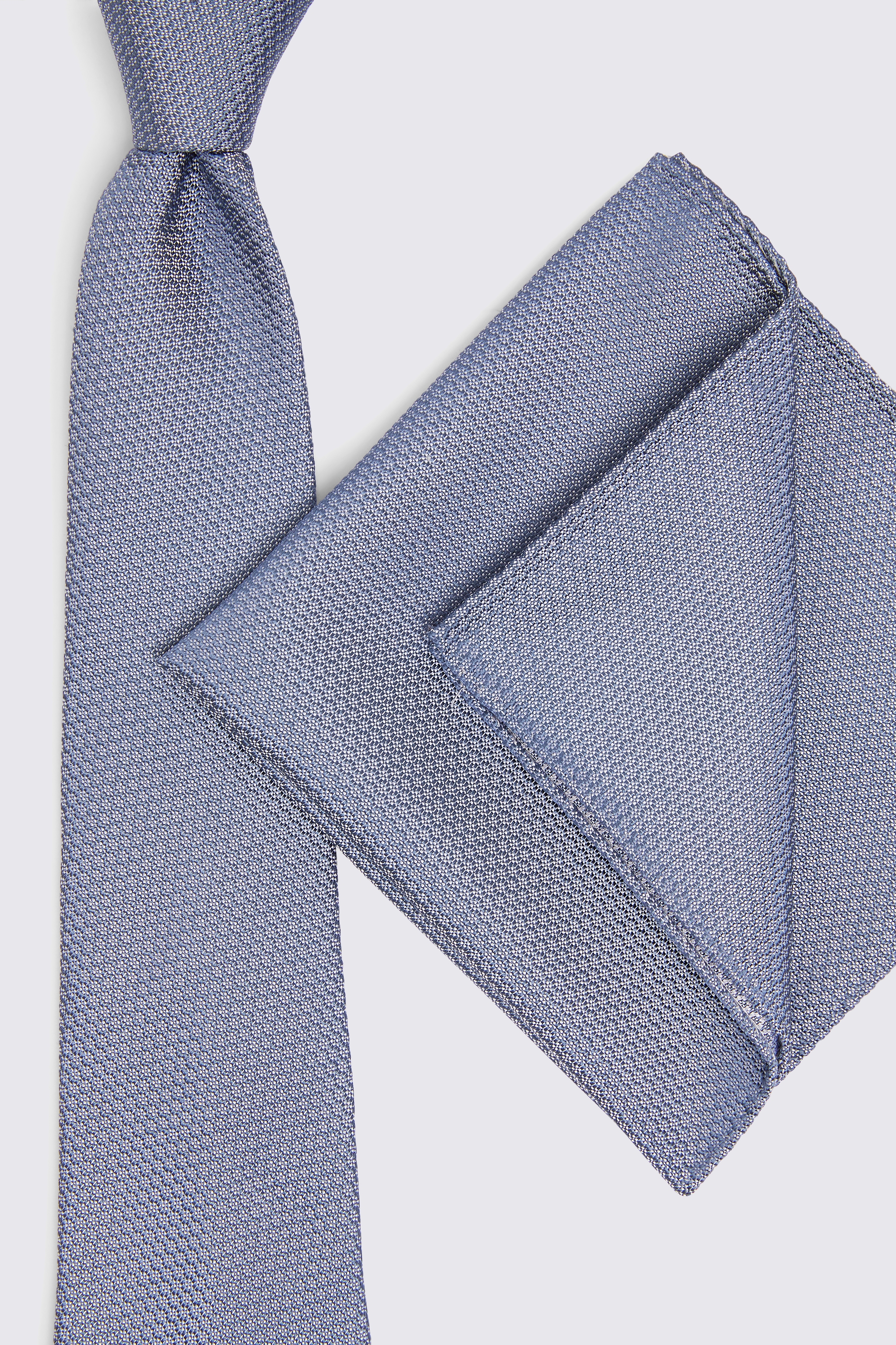 Airforce Blue Silk Semi-Plain Tie   Buy Online at Moss