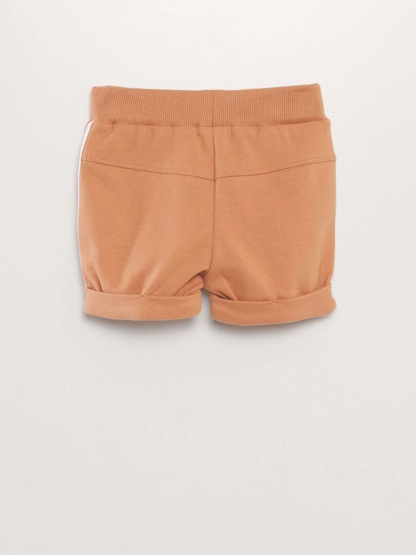 Ensemble t shirt + short fantaisie   2 pièces   Bleu/marron