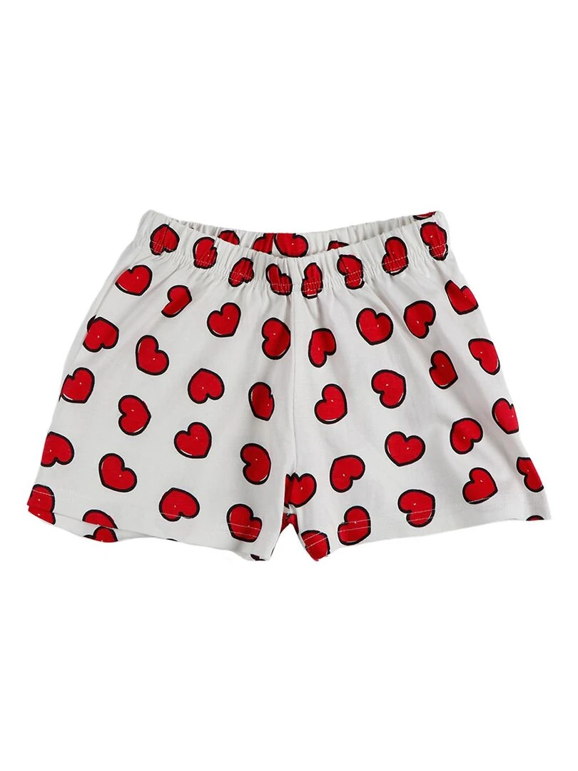 Pyjama fille short débardeur Love Mouse Disney ivoire   Ecru