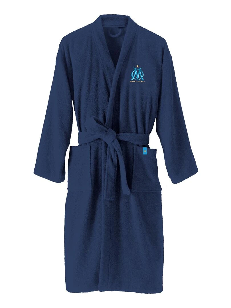 Peignoir adulte 100% coton  OM RUBAN   Bleu