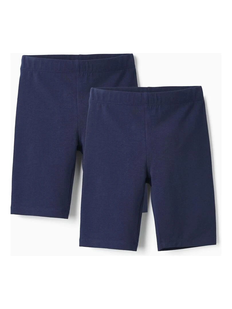 Pack 2 Paires de Leggings Courts en Jersey de Coton pour Fille EXPLORING AUSTRALIA Bleu foncé