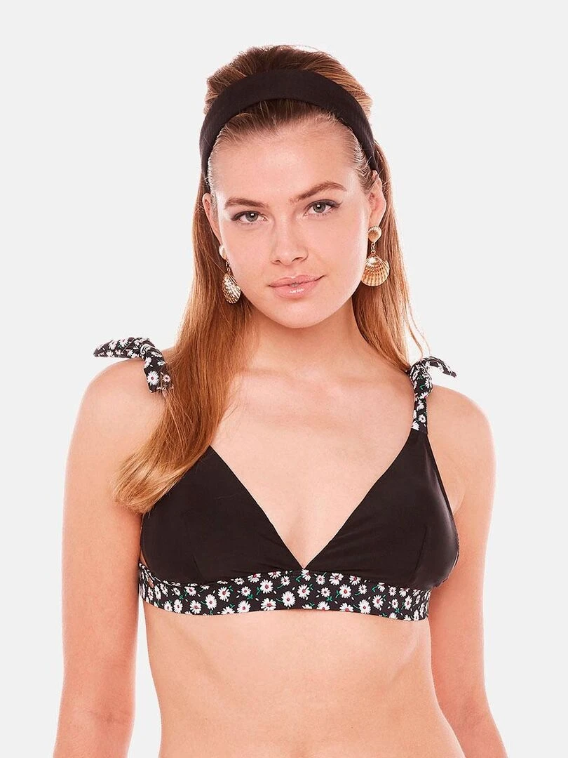 Haut de maillot triangle PARADIS   Brigitte Bardot Bain   Noir
