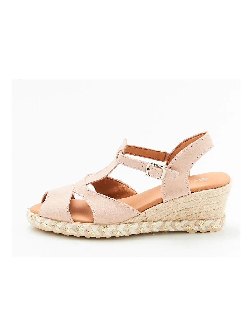 Sandales compensées tressées Damart Beige coquille
