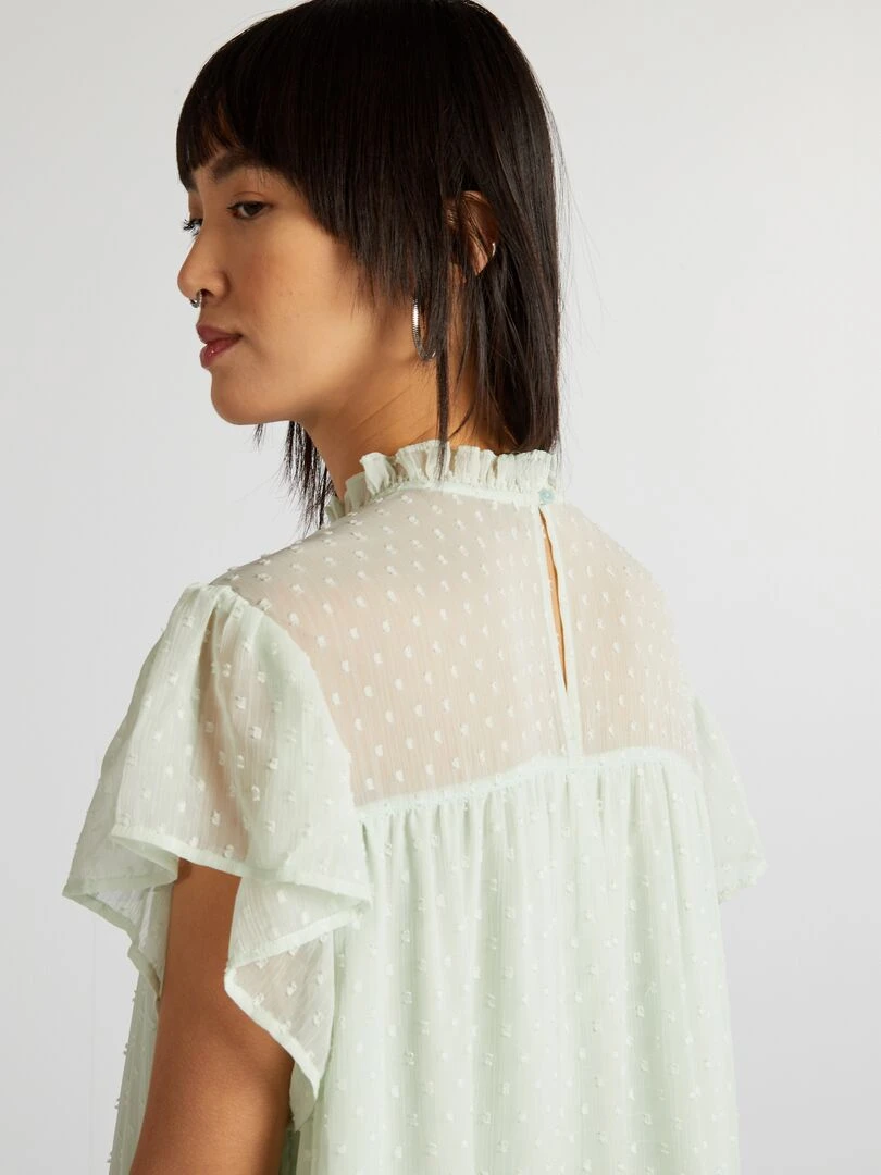 Robe à volants en plumetis   Vert