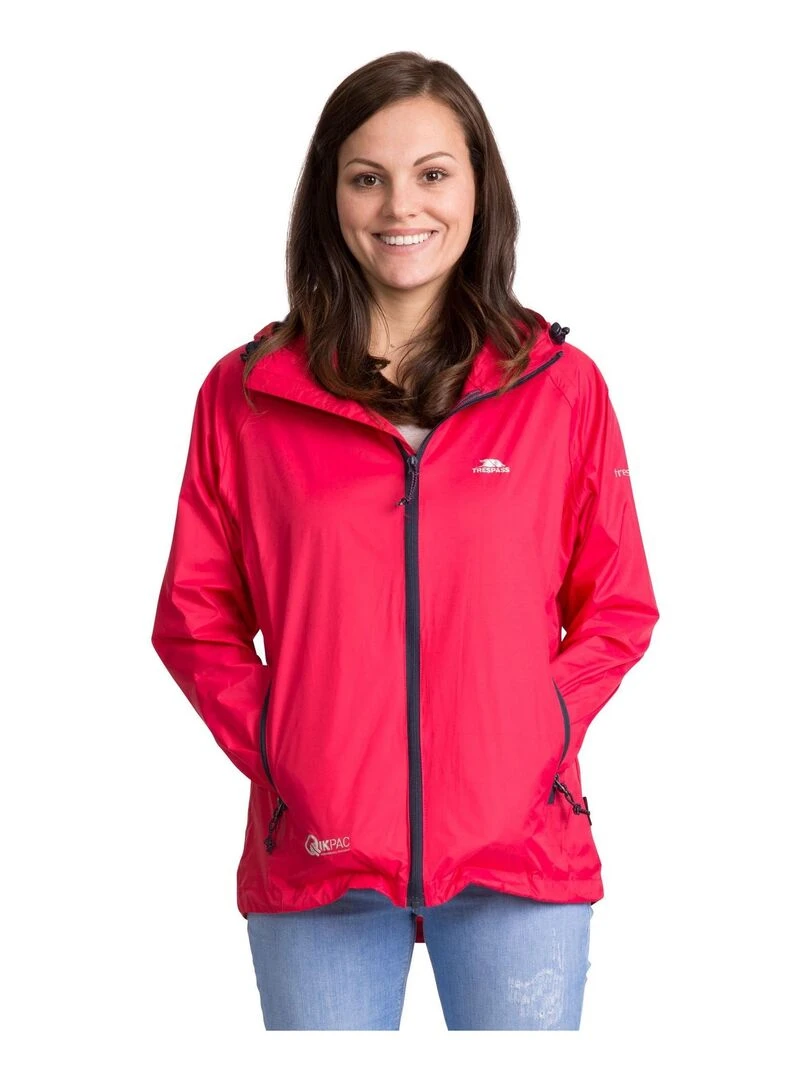 Trespass   Veste imperméable pliable QIKPAC   Rose foncé