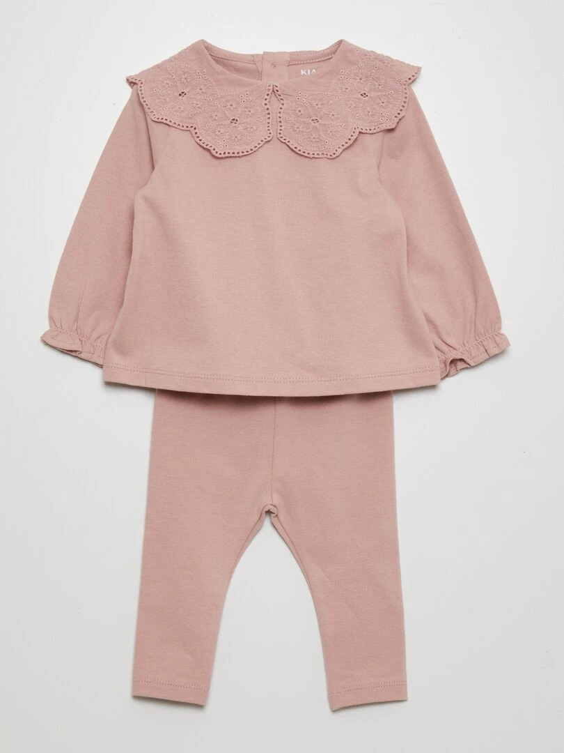 Ensemble t shirt + legging 2 pièces Violet