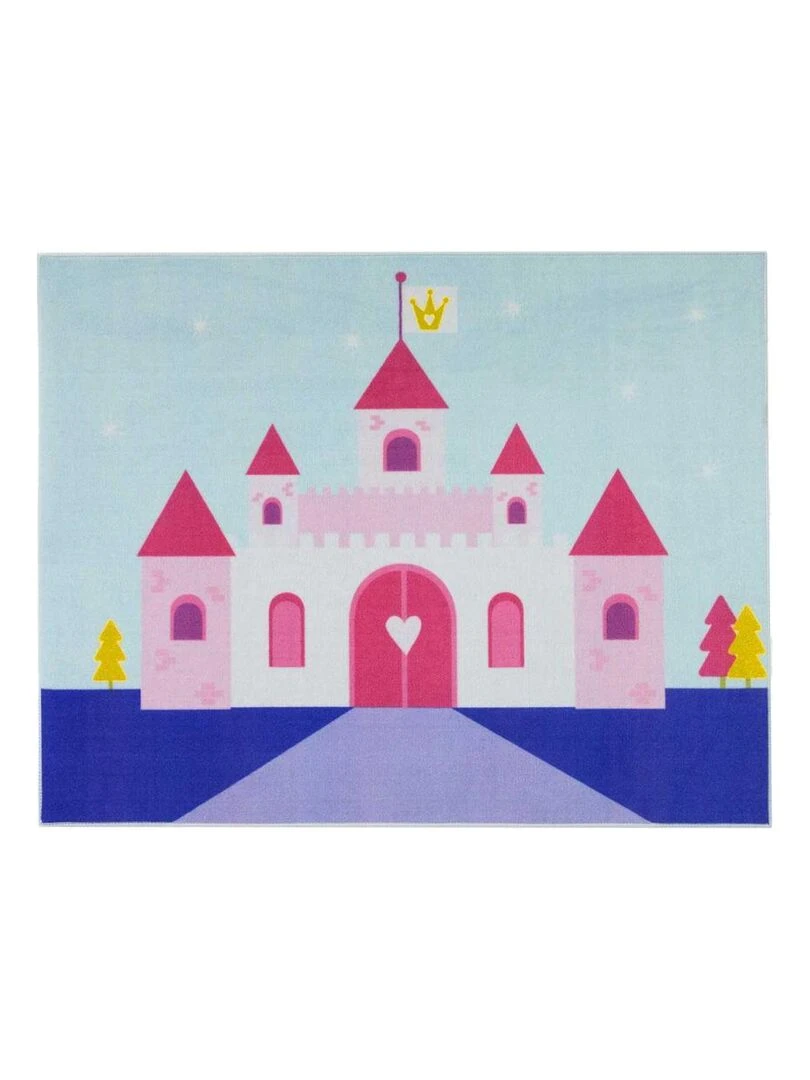 Tapis enfant LITTLE PRINCESS CASTLE MD Rose 95x125 Fait en Europe en nylon Rose
