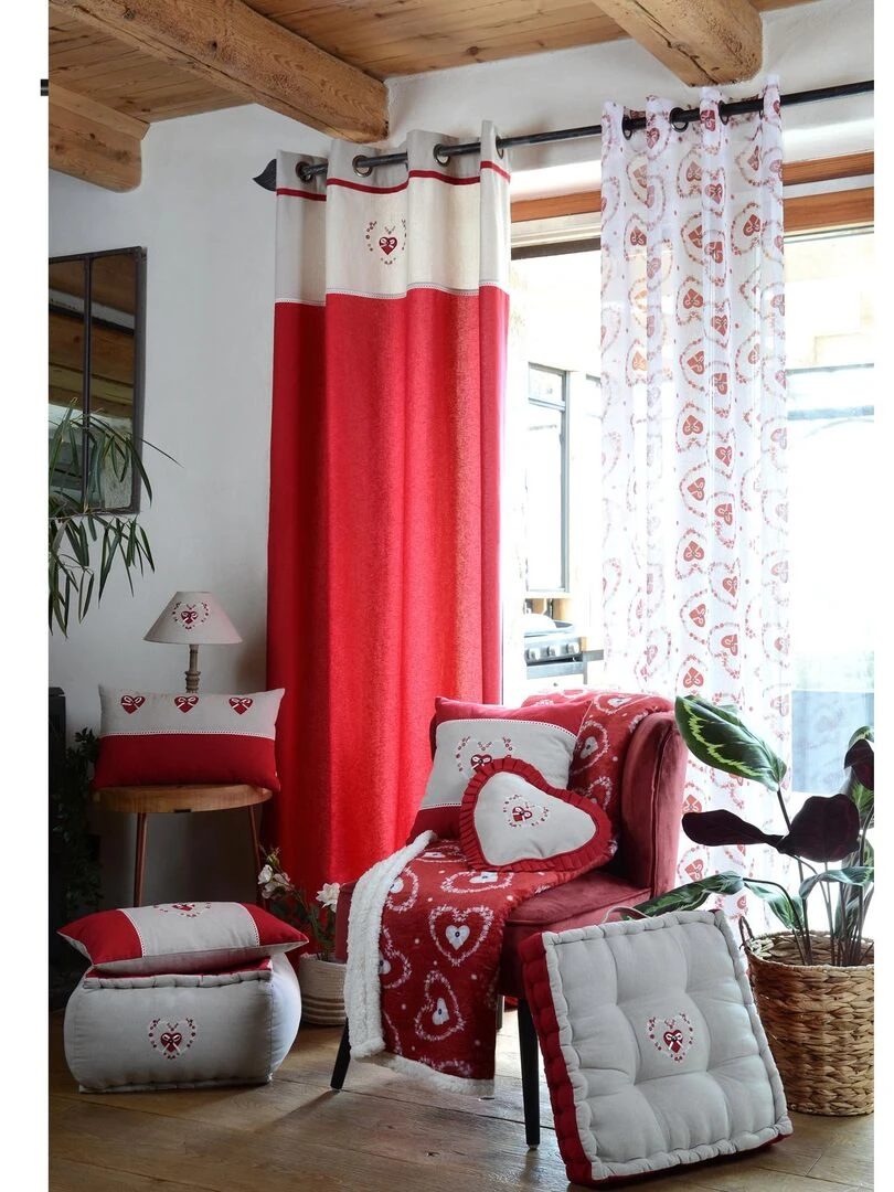 Rideau d'ameublement Pauline Rouge
