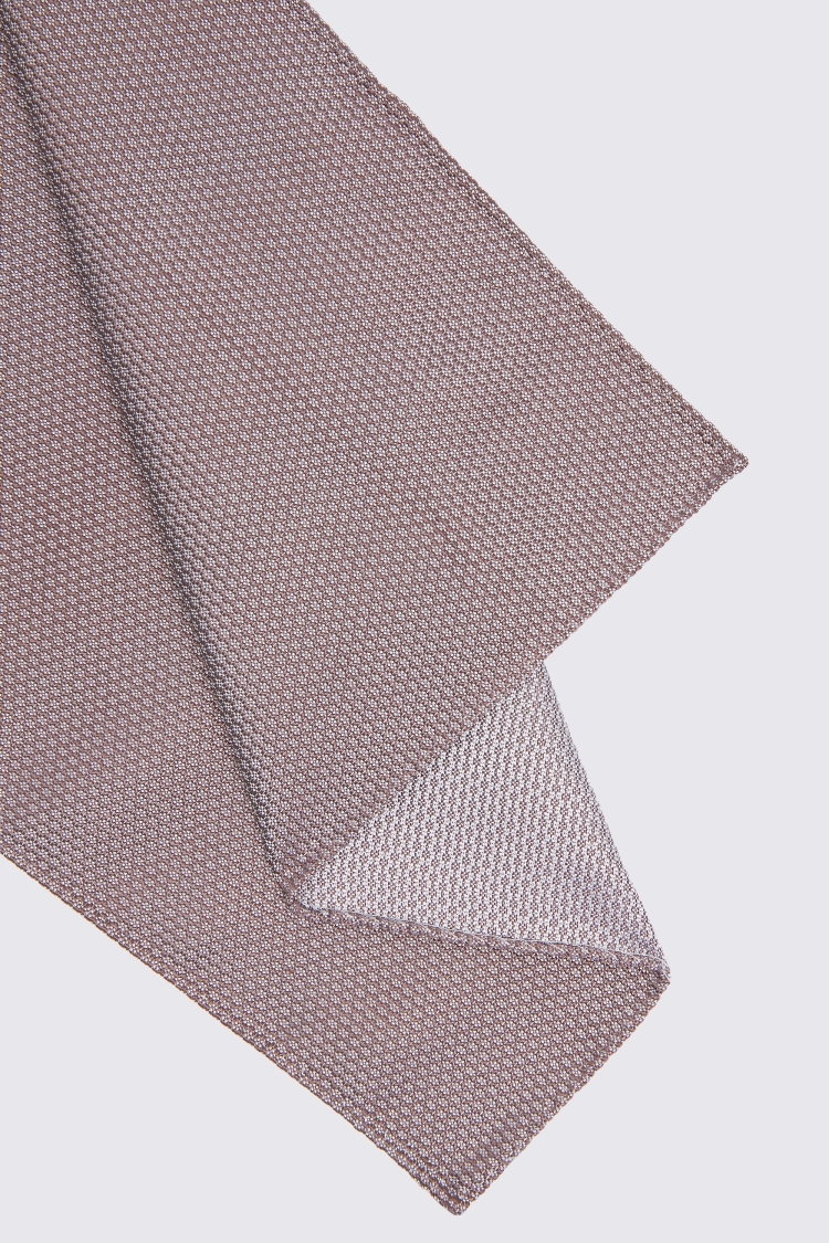 Taupe Silk Semi-Plain Pocket Square Buy Online at Moss