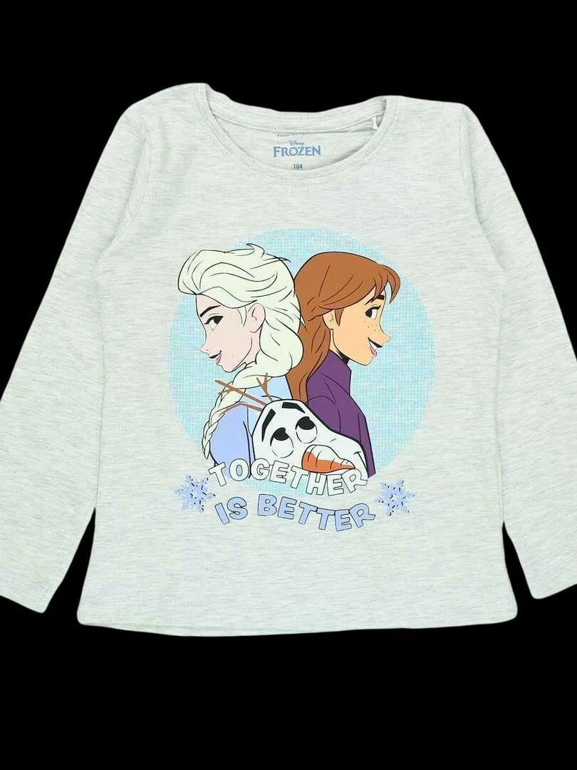 Disney Pyjama fille imprimé La Reine Des Neiges en coton Gris