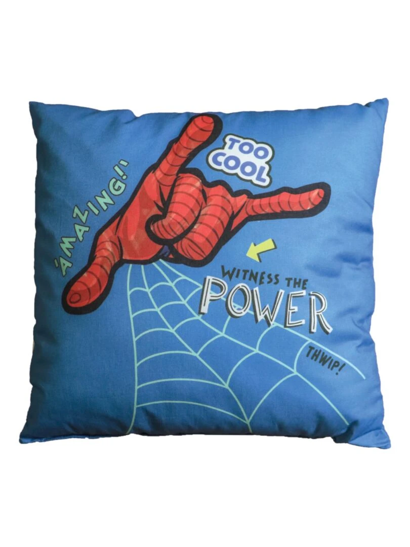 Coussin imprimé 100% coton SPIDERMAN HERO Bleu