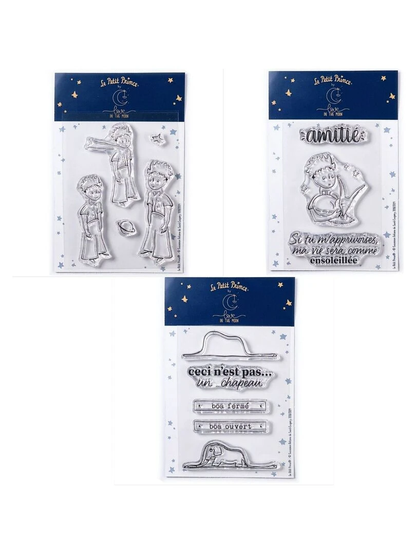 13 Tampons transparents Le Petit Prince Etoiles + Renard + Boa Eléphant N/A
